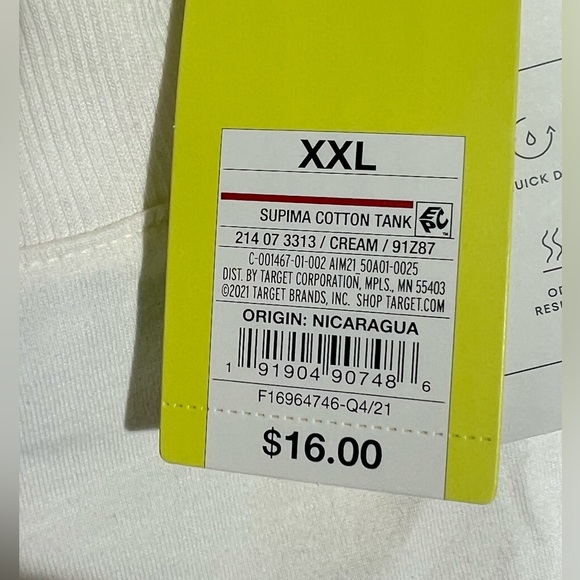 NWT all in motion sleeveless boxy tank top Womens Size XXL Cream - Picture 7 of 10